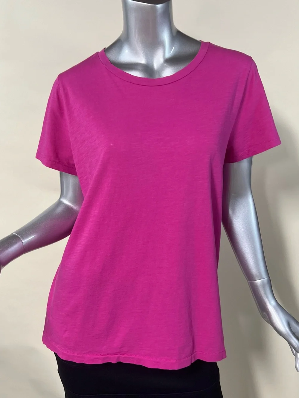J. Crew Slub 100% Cotton Tee Magenta Pink Crew Neck T Shirt Size XL